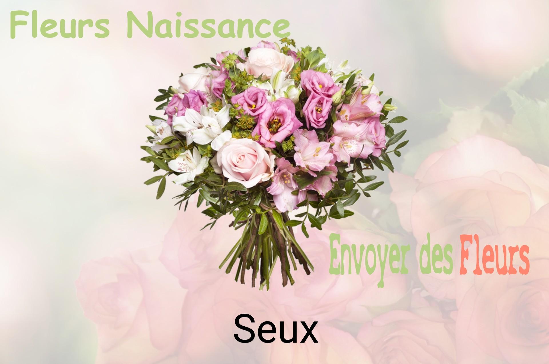 Bouquet de fleurs de naissance livré à Seux