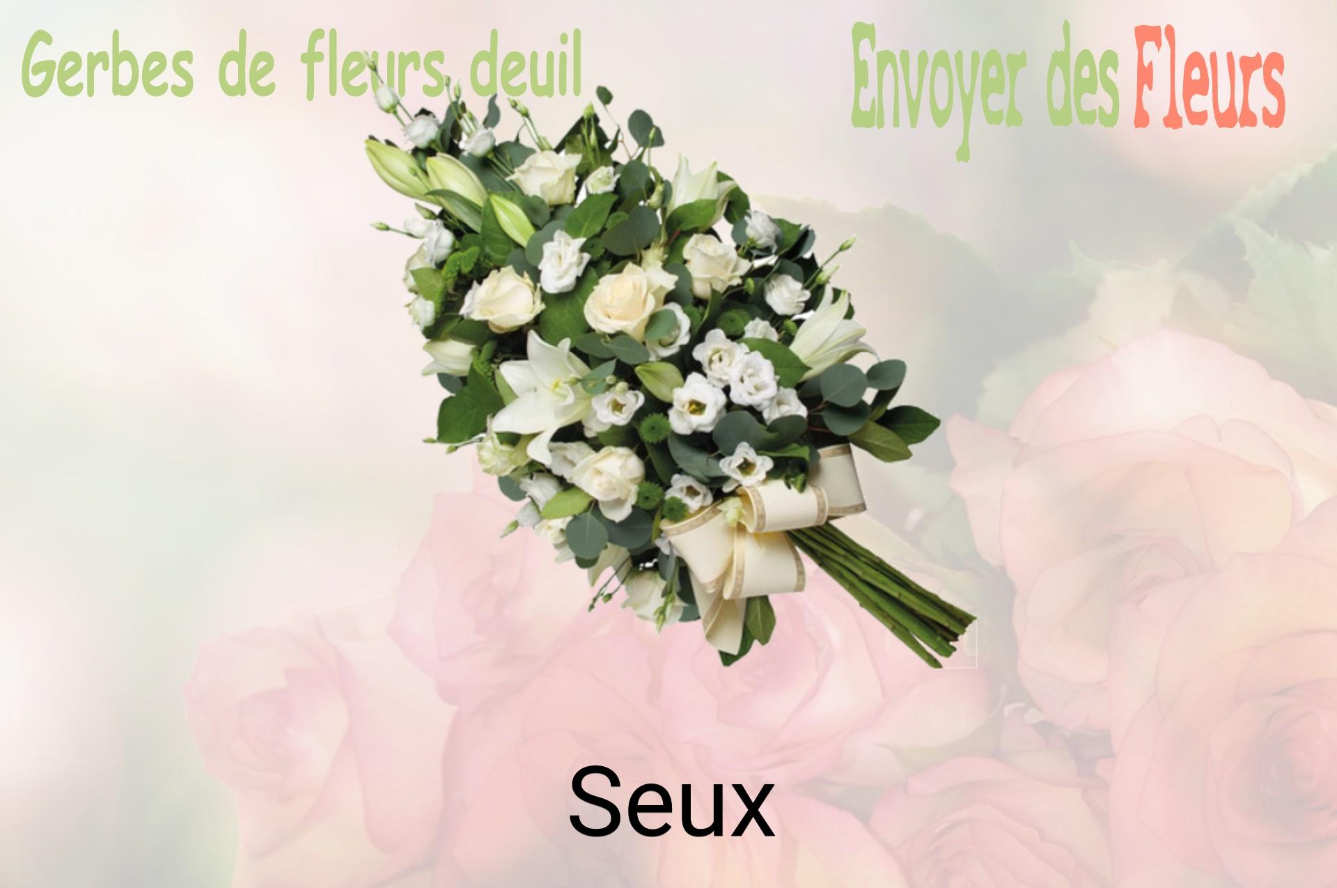 Gerbe de fleurs de deuil livrée à Seux